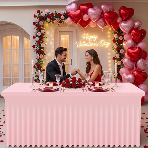 Smiry Spandex Elastic Fitted Table Cloth Skirt for 6FT Rectangle Table - Image 6