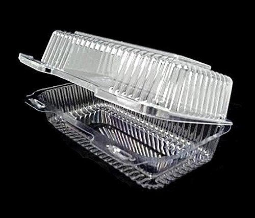 Durable Packaging 9" x 5" x 3" Clear Hinged Plastic Food Sandwich Take-Out Container Ref # Pxt-395 (Pack of 125) by Durable+Packaging
