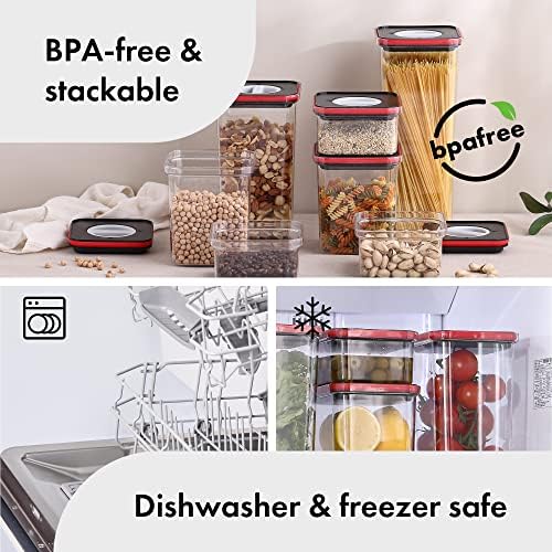 Neoflam Smart Seal Patent Airtight Kitchen Pantry Canister/Organizer Clear Plastic Container with Simple Twist Lids, Leak Proof, Dishwasher Safe, BPA Free, Cereal, Flour, Dry Food Storage 4 Piece Set - Image 6