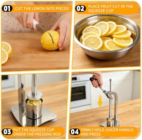 Manual Lemon Juicer Stainless Steel, Dual Head 2-in-1 Citrus Press & Nut Grinder – Handheld Lime Squeezer, Lemon Clip Crusher for Fruit, Nuts, Garlic - Image 6