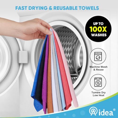 AIDEA Microfiber Cleaning Cloth Roll-50PK, Blue Shop Towels 11.5"×11.5" - Image 6