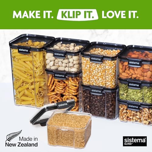 Sistema Tritan Ultra Airtight Pantry & Kitchen Storage Containers, 5-Pack, Clear Stackable Square Food Storage, BPA-Free, Dishwasher & Freezer-Safe (Microwave-Safe Without Lid) - Image 7