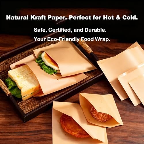 Sandwich Wrapping Poly-Lined Kraft Paper Takeout Bags Toaster Bags - Grease Safe Food Grade Deli Bags for Bakery,Tortillas,Snacks & Pastries - 6"x8", 7.8"x8.3", 5.9"x6.3" - Image 7