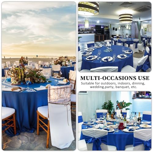 8 Packs 120 Inch Royal Blue Round Tablecloth - Image 6