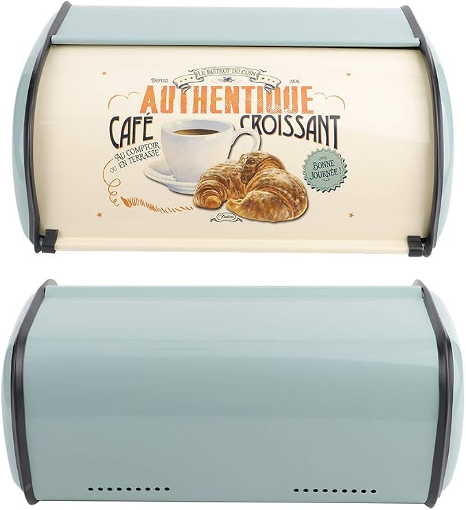 aqxreight Bread Box for Kitchen Storage Large Metal Container Holds Multiple Loaves Compatible with Most Bread Sizes in Blue - Image 9