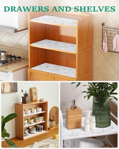 Floral Drawer Liner for Kitchen Cabinet Non-Adhesive 12 in x 30FT - Image 6