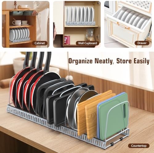 Housolution Cutting Board and Baking Tray Cookie Sheet Organizer, Gray - Image 6