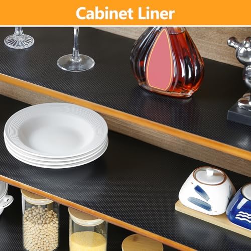 Shelf Liners 24 inch x 20 ft Shelf Liners for Kitchen cabinets nonstick Lining Drawer Mats EVA Protector for Cupboard (Translucent Black,24 inch x 20 ft) - Image 6