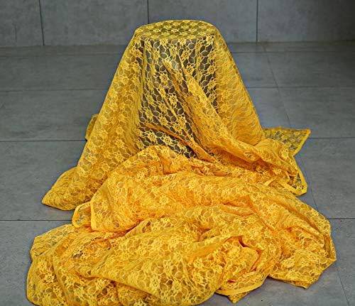 VDS Pack of 12 Floral Lace Table Runners Centerpiece Cloth Linen for Wedding Bithday Graduation Engagement Ceremony Events Party Banquets Table Decoration (12x108 inch) (Yellow Gold) - Image 5