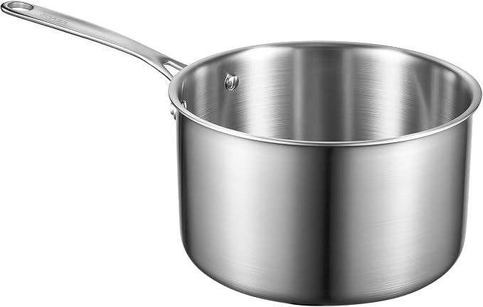 VEVOR 4 QT Saucepan, Stainless Steel Saucepan with Glass Lid, Multipurpose Nonstick Stainless Steel Small Cooking Sauce Pot with Ergonomic Handle, Friendly for Oven, Dishwasher, Induction Cooker - Image 9