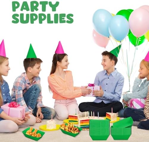 Uiifan 300 Pcs Paper Food Boats Disposable Paper Food Tray,Green - Image 6
