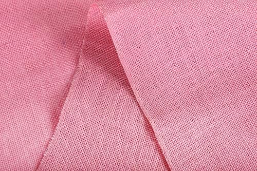 MDS® Pack of 20 Natural Burlap Table Runner, 12 x 72 Inch, Jute Rustic Farmhouse Boho Table Decor for Wedding Reception, Dining Table, Bridal Shower, Baby Shower & Party Decorations - Pink - Image 6