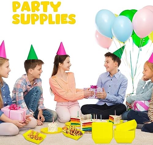 Uiifan 200 Pcs Paper Food Boats Disposable Paper Food Tray,Yellow - Image 6