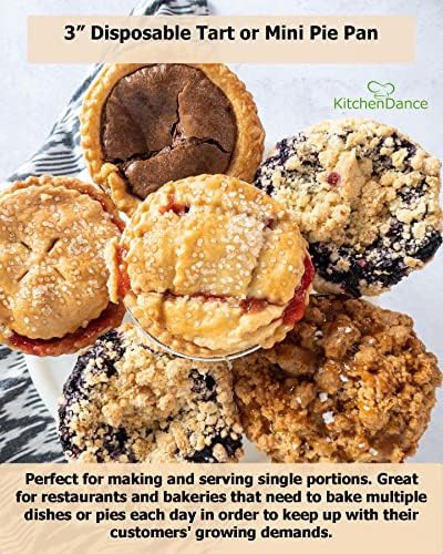 KitchenDance Disposable Aluminum Foil Tart Pan - 3 Inches Round Aluminum Foil Individual Pie Pans for Pies and Tarts - Baking Pans Perfect for Baking, Cooking, and Preparing Food - 301, 2000 Count - Image 7