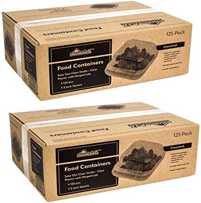 Cupcake Containers, 5x5 Clear Plastic Clamshell Food Containers with Lids, 250 Pack Hinged To Go Boxes for Cookies, Snacks, Desserts, Berries, Mini Pies, Bakery and Parties (250) - Image 4