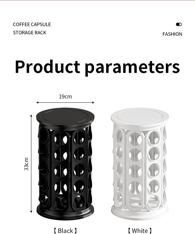 K Cups Holder,K Cup Carousel, Coffee Pods Storage Organizer Stand,New Modern Design, Home or Office Kitchen Counter Organizer(Capacity of 40 Pods, Black)