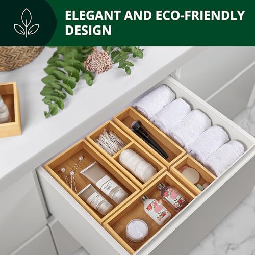 ROYAL CRAFT WOOD Adjustable Bamboo Drawer Dividers Organizers (17-22") - Multipurpose Storage Boxes 5 pcs - Image 9