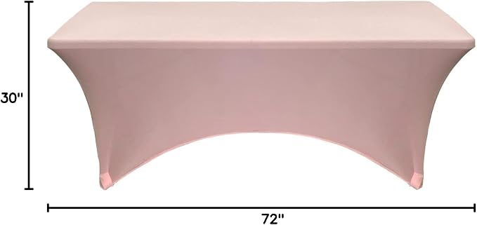 YOUR CHAIR COVERS Rectangular Spandex Table Covers 6ft Fitted Tablecloth Wedding Event Patio Decorations Elastic Fabric Stretch Tables Cover for 6 ft Folding Table (Blush) - Image 7