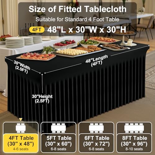 Smiry Spandex Elastic Fitted Table Cloth Skirt for 4FT Rectangle Table - Image 6