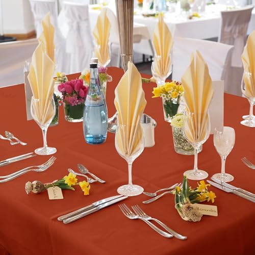 Fitable 6 Pack Rust Square Tablecloths 70x70 Inch for 2-4 Ft Tables - Image 7