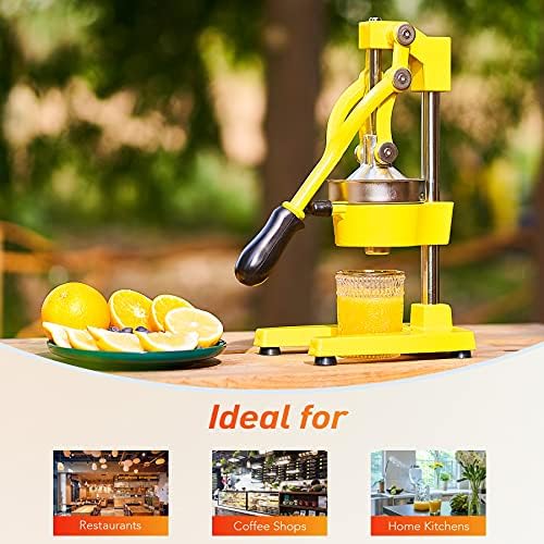 CO-Z Manual Citrus Juicer - Professional Orange, Lemon, Lime & Pom Juice Extractor, Easy to Clean, Yellow - Image 6