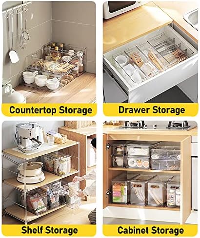 2 Pack Refrigerator Organizer Bins Stackable Fridge Organizer Set with Pull-out Drawer Clear Vegetable Fruit Storage Containers for Kitchen Pantry Organization - Image 6