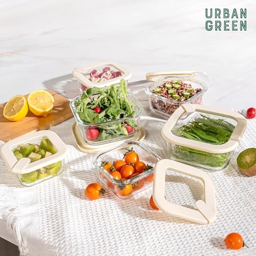 Urban Green Glass Food Storage Containers with Glass Lids, Microwave Safe Food Container Set, Airtight Meal Prep Containers, LeakProof, 100% Plastic Free, 6 Pack - Image 7