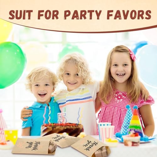 Outus 1200 Pcs Mini Flat Kraft Paper Bags Natural Treat Popcorn Party Favor Silverware Envelope Merchandise Bags for Cookies Desserts Snacks Sandwiches Chocolate Candy (4 x 6 Inch) - Image 6
