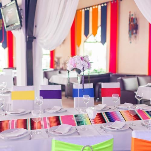 Newwiee 60 Pieces Spandex Stretch Chair Sashes with Buckle,Solid - Image 6