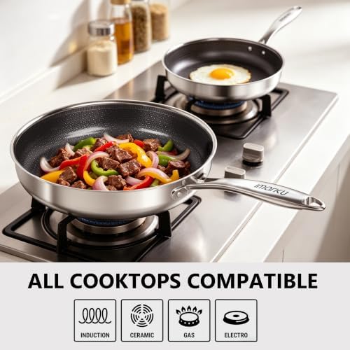 imarku 10-Inch Hybrid Non Stick Frying Pan with Lid, Ceramic Coating - Image 6