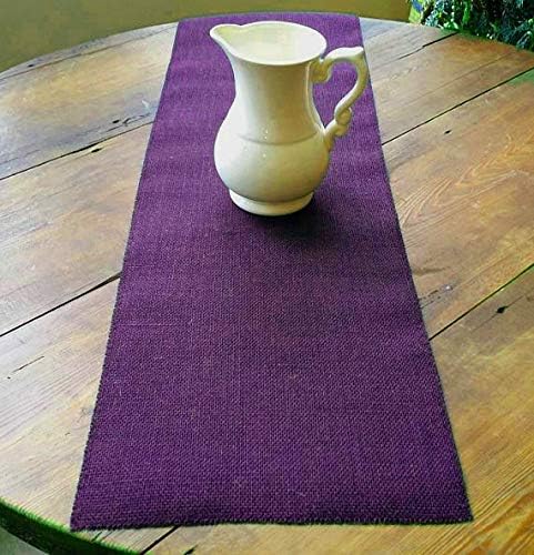 MDS® Pack of 12 Natural Burlap Table Runner, 12 x 108 Inch, Jute Rustic Farmhouse Boho Table Decor for Wedding Reception, Dining Table, Bridal Shower, Baby Shower & Party Decorations - Cadbury Purple - Image 8