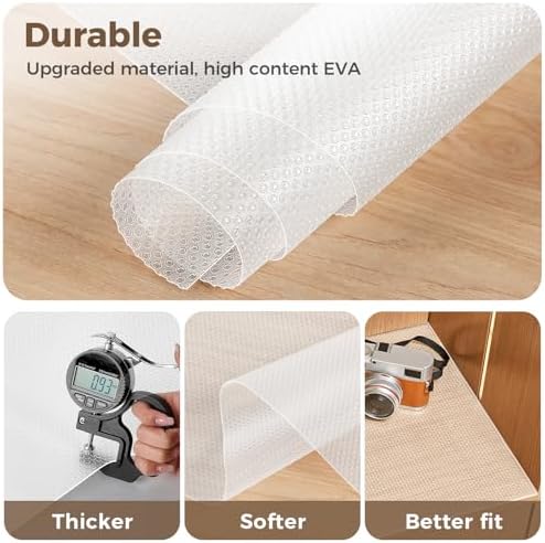 100% EVA Shelf Liner Waterproof Non Adhesive, 17.5" x 120", Clear - Image 6