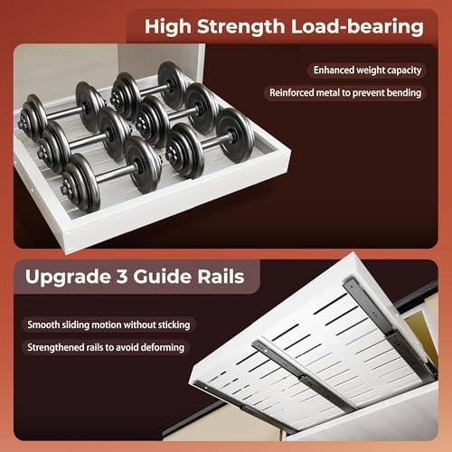 Pull Out Drawers for Cabinets, 1 Pack Slide Out Drawer Expandable Width (10"-16") and Depth (17"-25") with 3 Slide Rails, Fixed with Adhesive Film or Nail for Cabinets in Kitchen, Pantry or Bathroom - Image 7