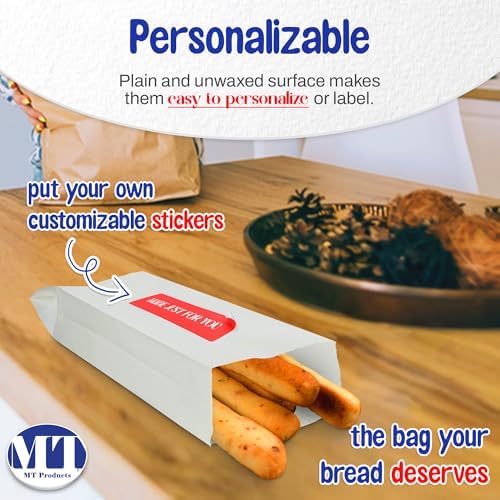 MT Products White Paper bread bags for homemade bread - 5.25" x 3.25" x 18" (Pack of 1000) - Made in the USA - Image 7