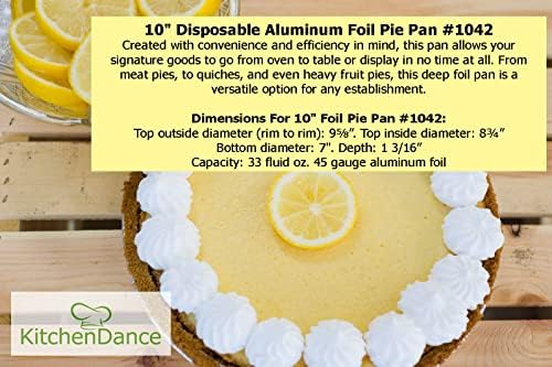 KitchenDance Disposable Aluminum Pie Pans - 9-5/8" Round Aluminum Foil Baking Pans Perfect for Home & Restaurants, Oven Safe, Pack of 100 - Image 7