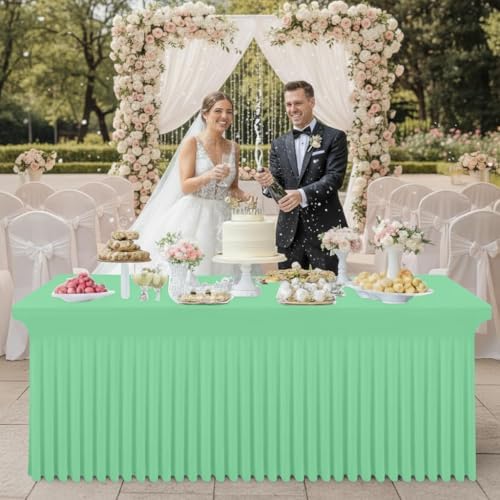 Smiry Spandex Elastic Fitted Table Cloth Skirt for 6FT Rectangle Table - Image 6
