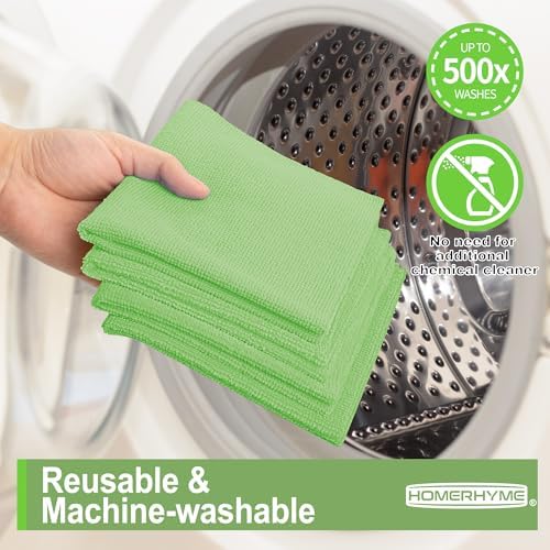Microfiber Cleaning Cloth, 12 Pack Green Cleaning Rags,12" X 11" Lint Free Dish Towels Wash Cloths, Reusable Microfiber Towels for Home and Kitchen Bathroom Apartment Cleaning Supplies - Image 7