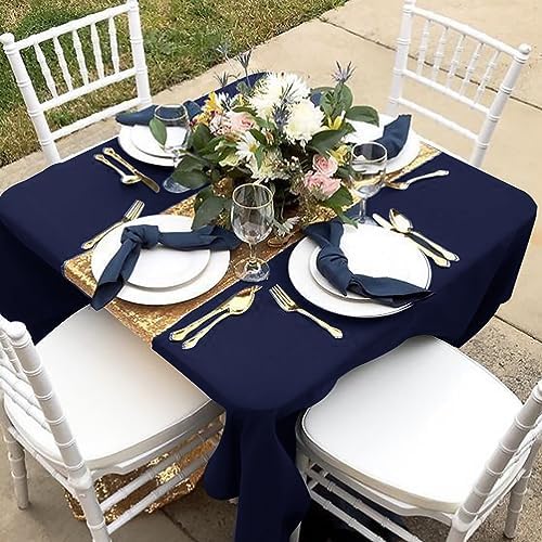 Fitable 6 Pack Navy Square Tablecloths 70x70 Inch for 2-4 Ft Tables - Image 7