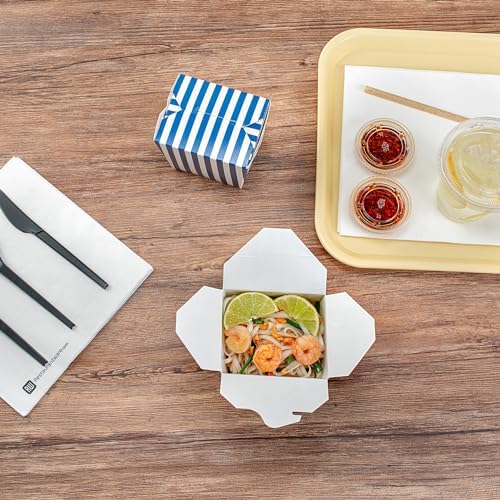 Restaurantware 16 oz Blue And White Stripe Noodle Container, 200 Ct - Image 6