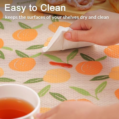 Cooyes Shelf Liner, Non-Adhesive Waterproof Drawer Liner, Durable Easy-to-Cut EVA Shelf Paper for Kitchen Cabinets, Refrigerator, Cupboard, and Dresser (23.6 Inch W x 236 Inch L, Peaches) - Image 6