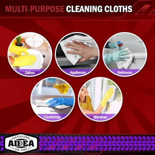 AIDEA White Microfiber Cleaning Cloth-800PK, Microfiber Towels, 12×12" - Image 7