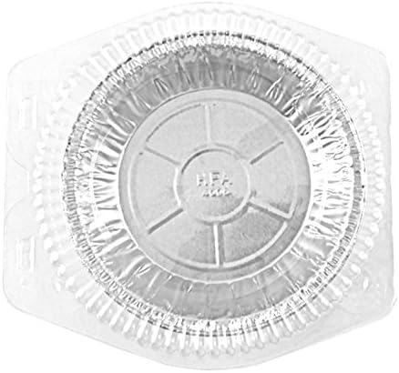 Pactogo 6" Aluminum Foil Mini Pie Pans - Disposable Small Baking Tin Plates with Clear Hinged Containers (Pack of 300 Sets) - Image 7