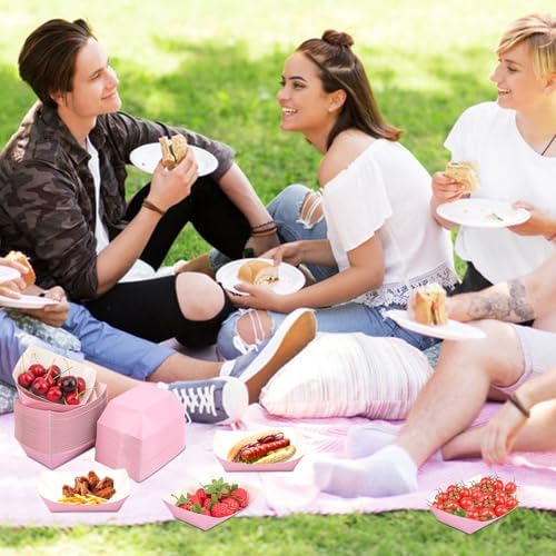 300 Pcs 2 lb Disposable Kraft Nacho Boat Trays, Disposable Paper Food Boat for Tacos, Hot Dogs, and Snacks, Perfect for Parties, BBQs, and Festivals - Image 6