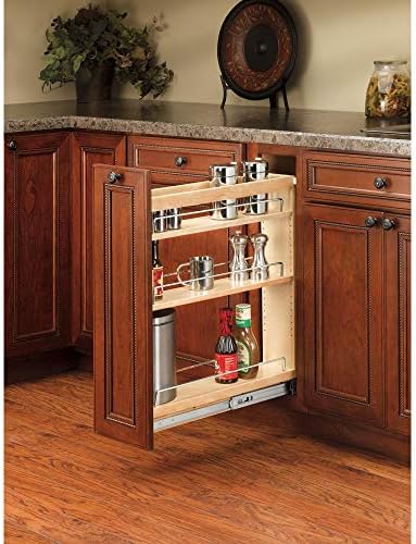 Rev-A-Shelf Maple Pullout Organizer for Full Height Base Vanity Cabinets, Full Extension Slides & Adjustable Shelves, Min Opening Width of 5.5",448-BC19-5C - Image 6