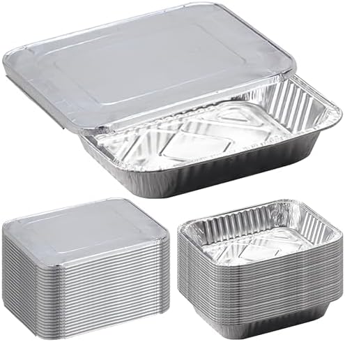 Sterno Half Size Aluminum Pans with Lids, 9 x 13 in, 50 Pack - Image 2