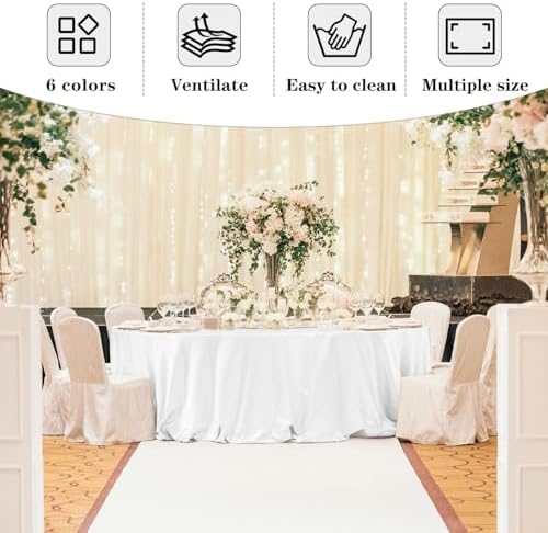Fitable 6 Pack Orange Tablecloths 90 Inch Round for 36"-72" Tables - Image 7