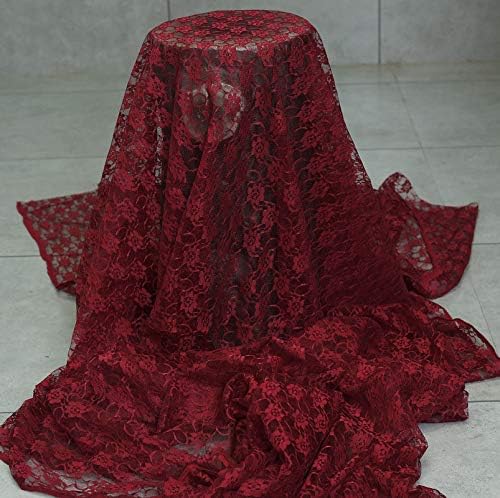 VDS Pack of 12 Floral Lace Table Runners Centerpiece Cloth Linen for Wedding Bithday Graduation Engagement Ceremony Events Party Banquets Table Decoration (12x108 inch) (Maroon) - Image 5