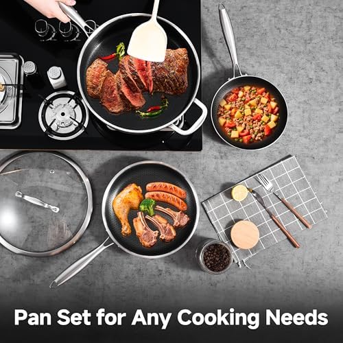 LOLYKITCH 6 QT Saute Pan with Lid & 8-10'' Frying Pans | Detachable Handle - Image 6