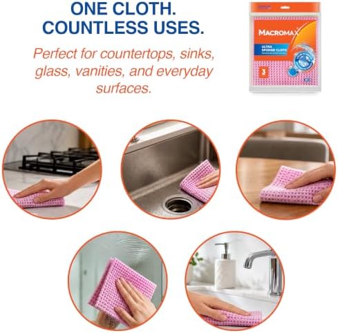Macro Max Ultra Sponge Cloth 10 Times Its Weight Water Absorption High Performance Kitchen Cloth - 120 Pieces - Image 6