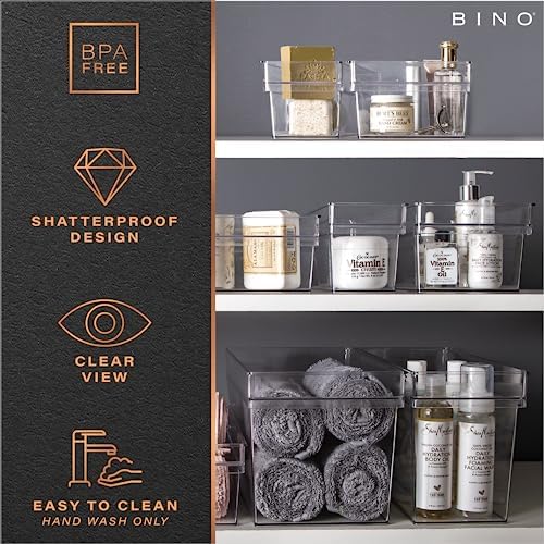 BINO | Plastic Storage Bins, Medium - Shallow | THE HANDLER COLLECTION | Multipurpose Organizer Bins | Kitchen Pantry Organizers and Storage | Clear Containers for Organizing Home | Freezer Organizer - Image 7